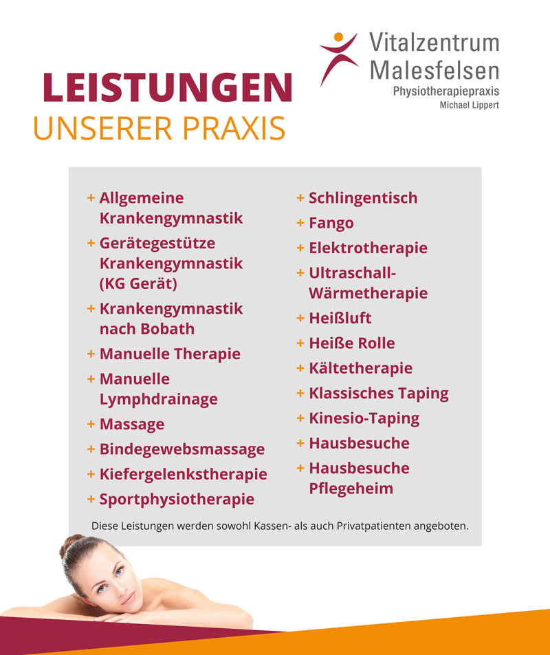 Leistungen unserer Praxis. Physioterapie Lippert